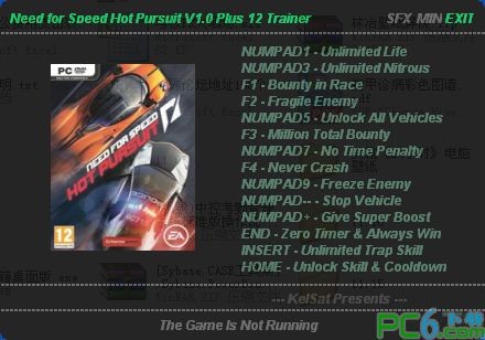 极品飞车14修改器下载 v1.0-极品飞车14：热力追踪9项修改器