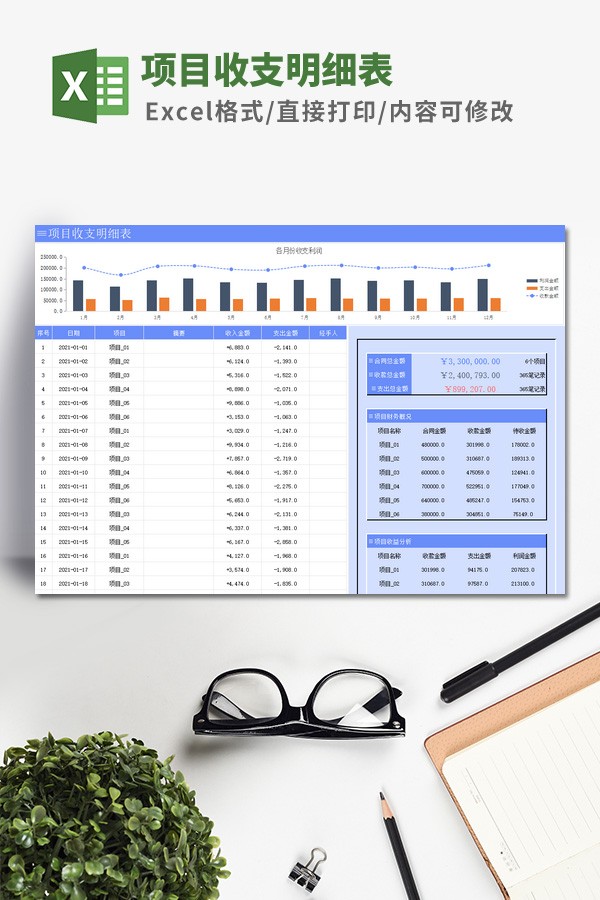 项目收支明细表模板免费下载-项目收支明细表模板下载 免费版