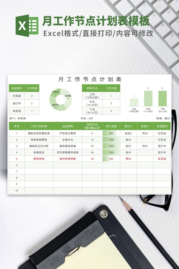 月工作节点计划表模板-月工作节点计划表模板下载 免费版