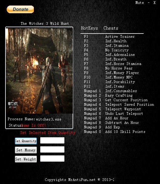 巫师3狂猎二十四项修改器下载 v2019.12.02