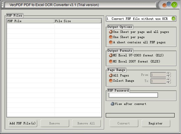 VeryPDF PDF to Excel OCR Converter(PDF转Excel)下载 v3.1官方版