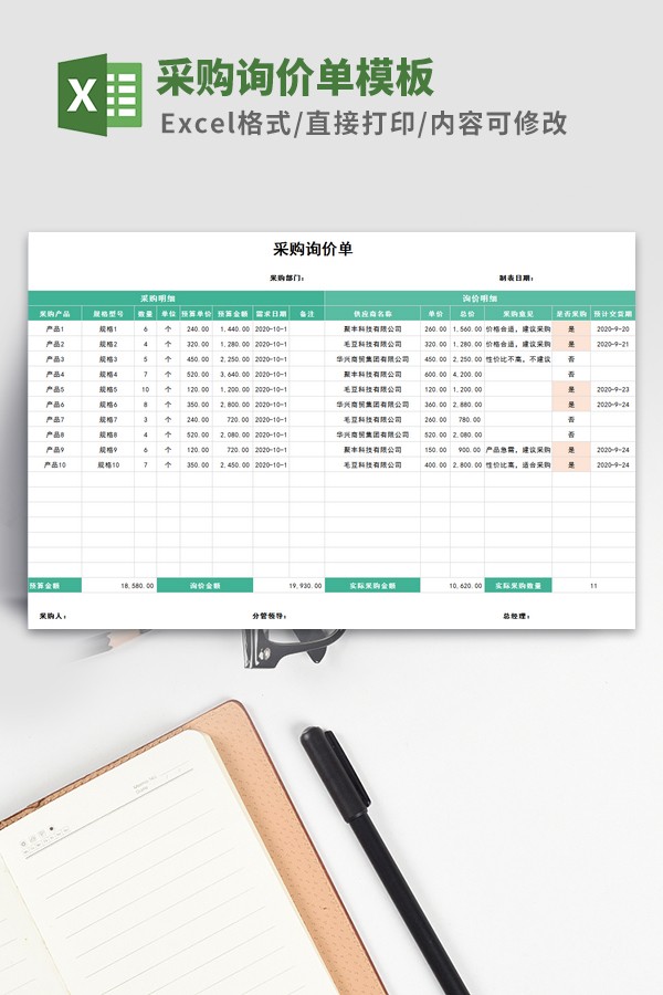 采购询价表模板