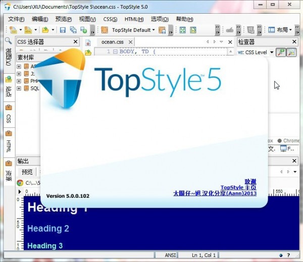 TopStyle中文版-TopStyle Pro(CSS设计利器)下载 v5.0.0.104中文版