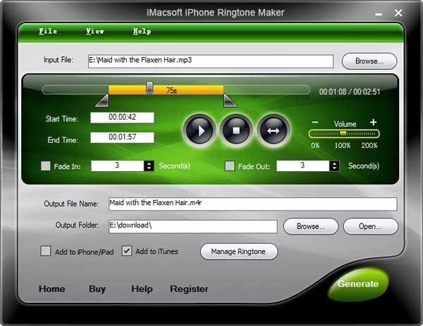 iPhone铃声制作-iPhone铃声制作(iMacsoft iPhone Ringtone Maker)下载 v1.1.7.1206免费版