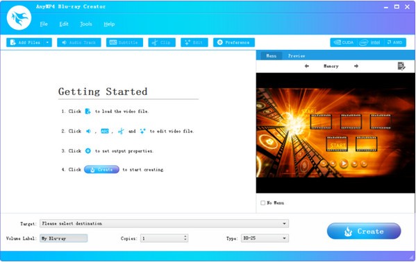 AnyMP4 Blu-ray Creator(蓝光刻录工具)下载 v1.1.72官方版