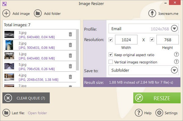 Image Resizer-Icecream Image Resizer(图像调整器)下载 v2.12官方免费版