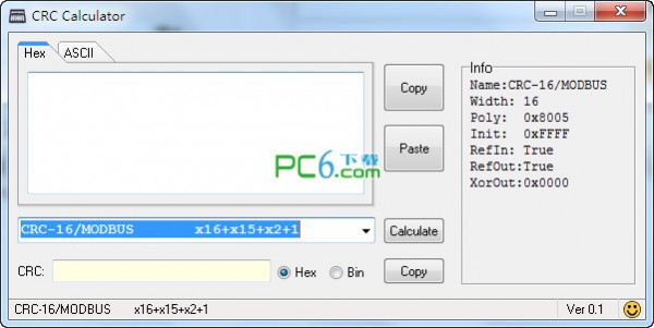CRC计算器(CRC Calculator)下载 V0.1 绿色版-支持21种CRC计算