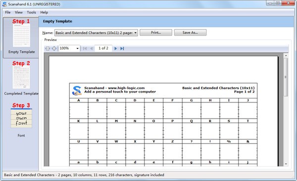 Scanahand-Scanahand(字体制作软件)下载 v7.0.0.304官方版
