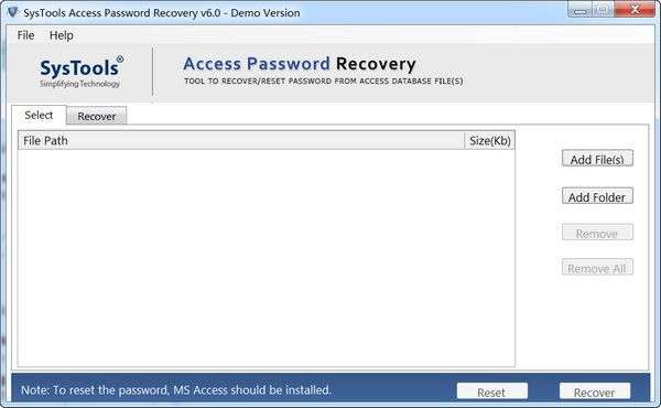 SysTools Access Password Recovery(Access数据库密码恢复工具)下载 v6.0免费版