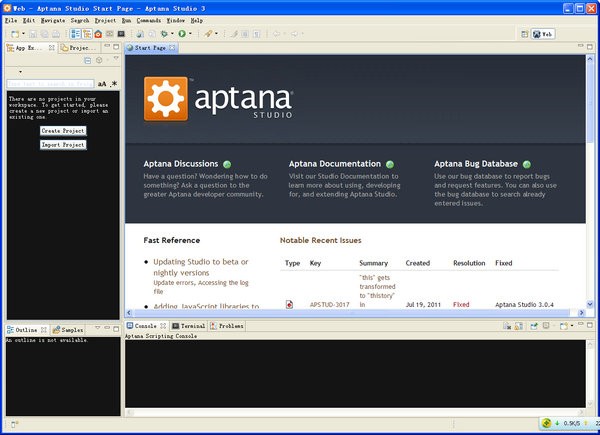 Aptana(AJAX开发工具)下载 V3.0.4-JavaScript 开发工具
