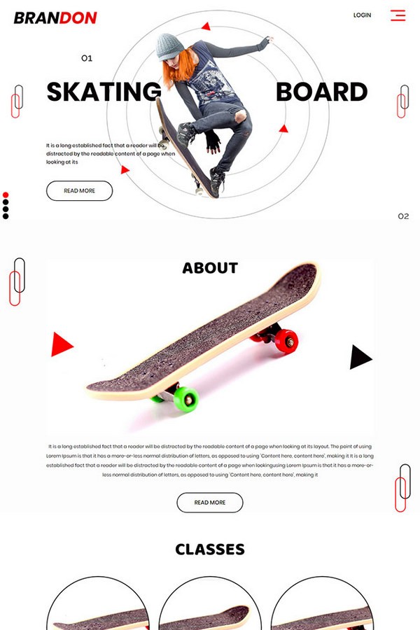 滑板体育产品企业网站模板免费下载-滑板体育产品企业网站模板下载 免费版