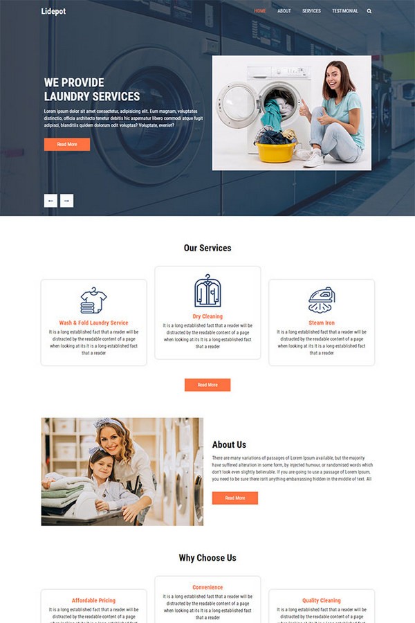 智慧洗衣服务公司网站模板免费下载-智慧洗衣服务公司网站模板下载 免费版