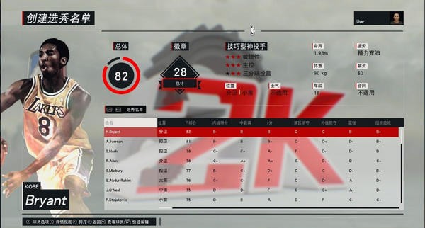 NBA2K17历年王朝选秀名单下载 84-08年