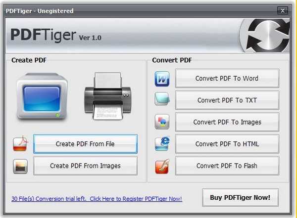 PDFTiger下载 (专业PDF文档转换)1.0 免费版-pdftiger v1.0