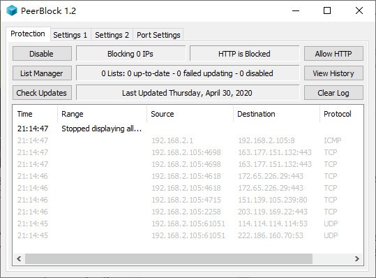 PeerBlock(开源个人防火墙)下载 v1.2.r693官方版