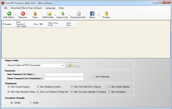 Free PDF Protector 4dots(PDF加密软件)