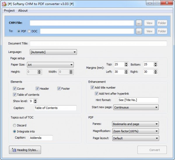 chm转pdf(Softany CHM to PDF converter)下载 v3.04绿色版