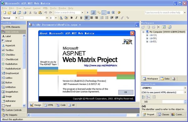asp.net编辑器[Web Matrix]下载 2.0-Microsoft ASP.NET Web Matrix