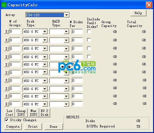 emc cx系列raid组容量计算工具(CapacityCalc)