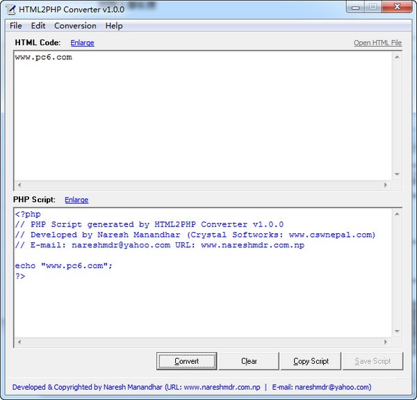 HTML2PHP Converter(文档转换)下载 V1.0.0绿色版