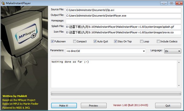MakeInstantPlay-MakeInstantPlayer(集成MPlayer)下载 V1.60绿色版