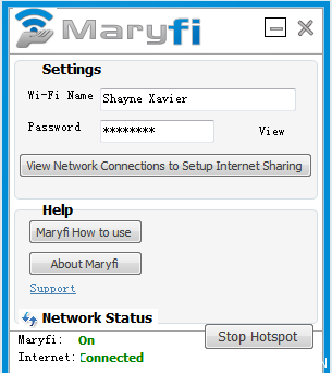Maryfi(设置Wifi热点)下载 V1.1-Windows7无线路由器