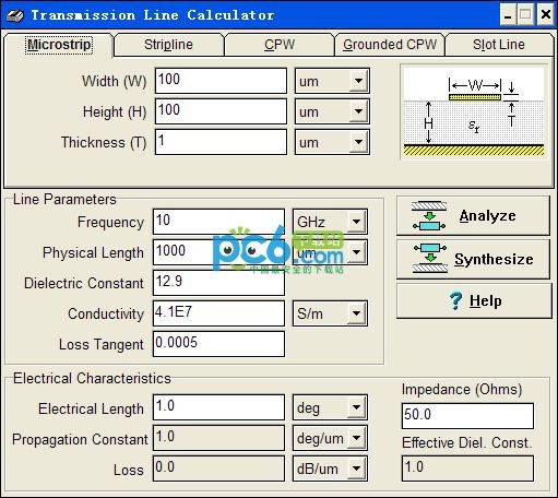 PCB线宽计算软件(transmission line calculator)下载 1.1绿色免费版
