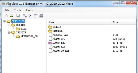 PkgView下载 V1.3-ps3 pkg文件解包工具下载