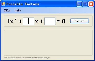 Possible Factors(代数方程组)下载 V0.1.1-代数方程组工具