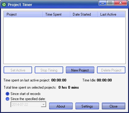 Project Timer(计算项目时间)下载 V1.0 英文绿色版
