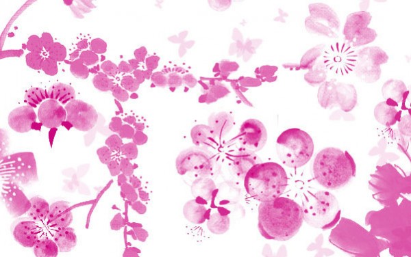 PS水墨梅花笔刷下载 -梅花笔刷