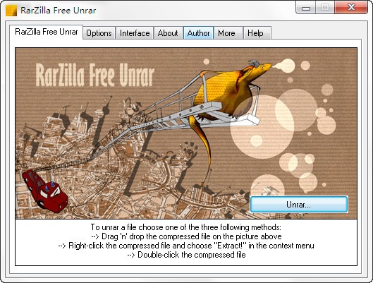 RarZilla Free Unrar(RAR文件解压工具)下载 v3.32绿色版-RarZilla