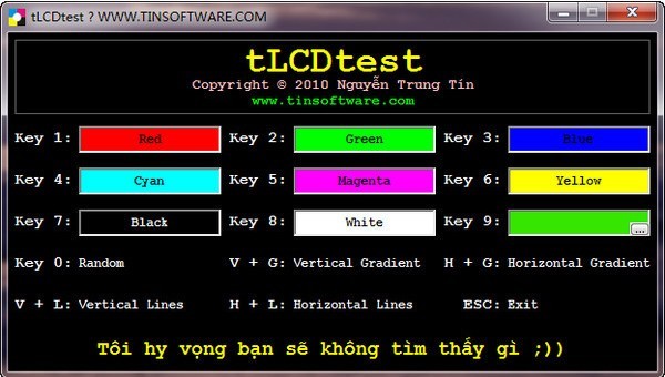 tLCDtest(液晶屏幕测试软件)下载 v1.0绿色版-液晶屏幕测试软件