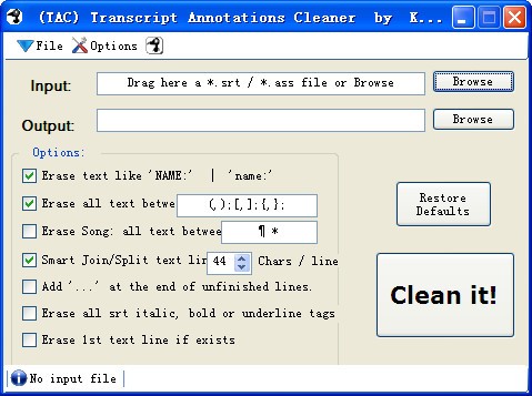Transcript Annotations Cleaner(删除字幕说明)下载 v1.3绿色版