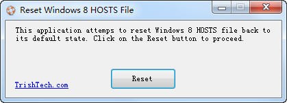 win8hosts修改工具(Reset Windows 8 Hosts File)下载 v1.0 绿色版