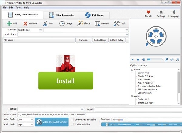 Freemore Video to MP3 Converter(音频提取工具)