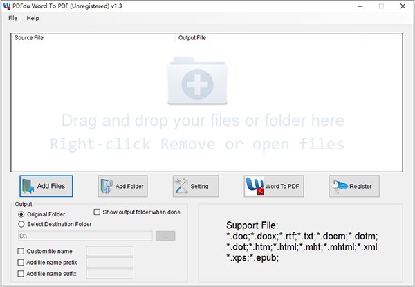 PDFdu Word To PDF Converter(Word转PDF工具)下载 v1.3官方版