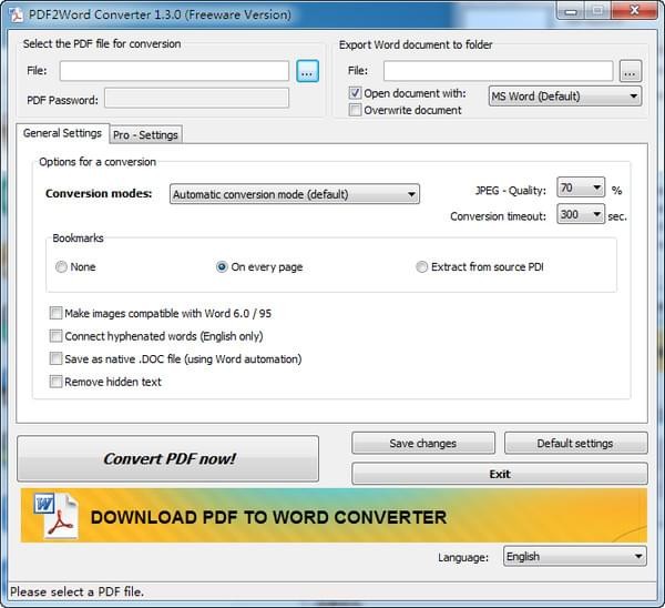 PDF2Word Converter下载 v1.3.0.164免费版-免费pdf转换word软件