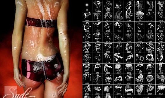 洗浴泡沫PS笔刷下载 -泡沫PS笔刷