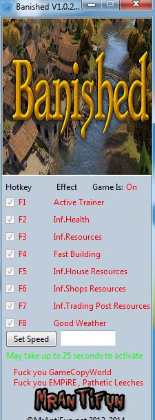 放逐之城八项修改器下载 v1.0.2-放逐之城修改器下载