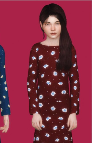 模拟人生4雏菊印花连衣裙MOD下载