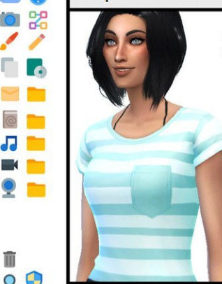 模拟人生4女性条纹双色T恤MOD下载