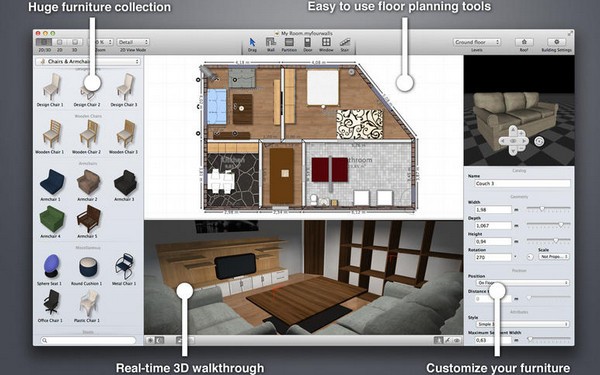 mac 3d设计软件-MyFourWalls for mac下载 V1.0.7