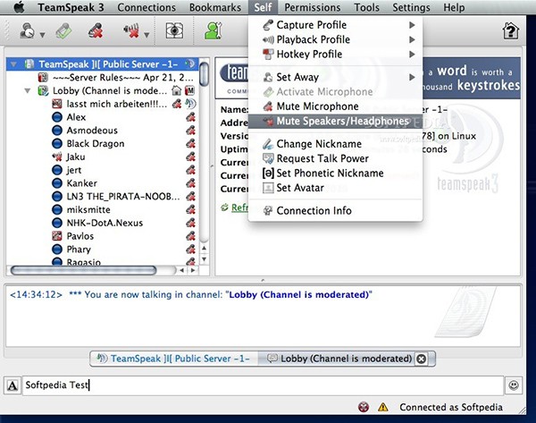 TeamSpeak Mac版