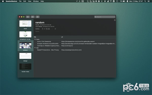 SessionRestore for Mac
