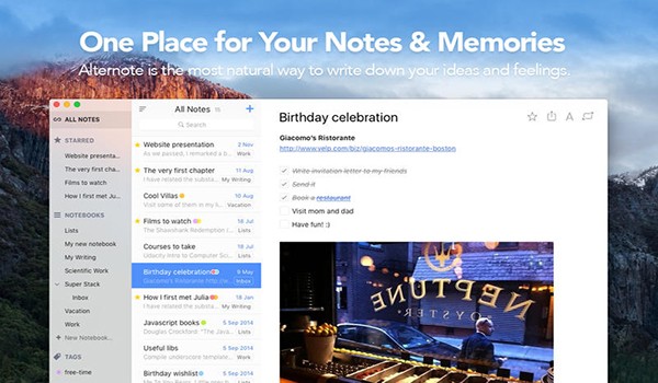 Alternote for mac