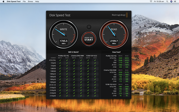 blackmagic disk speed test for mac