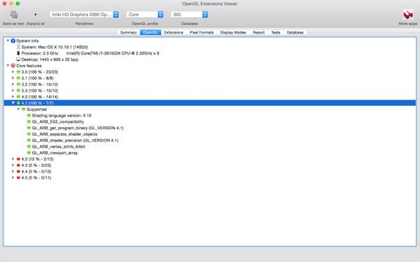 Opengl extensions viewer Mac版