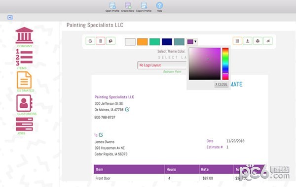 Job Estimate Maker for Mac