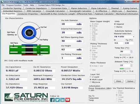 PCB参数计算工具下载-Saturn PCB Toolkit(PCB参数计算工具)v7.0.6最新版